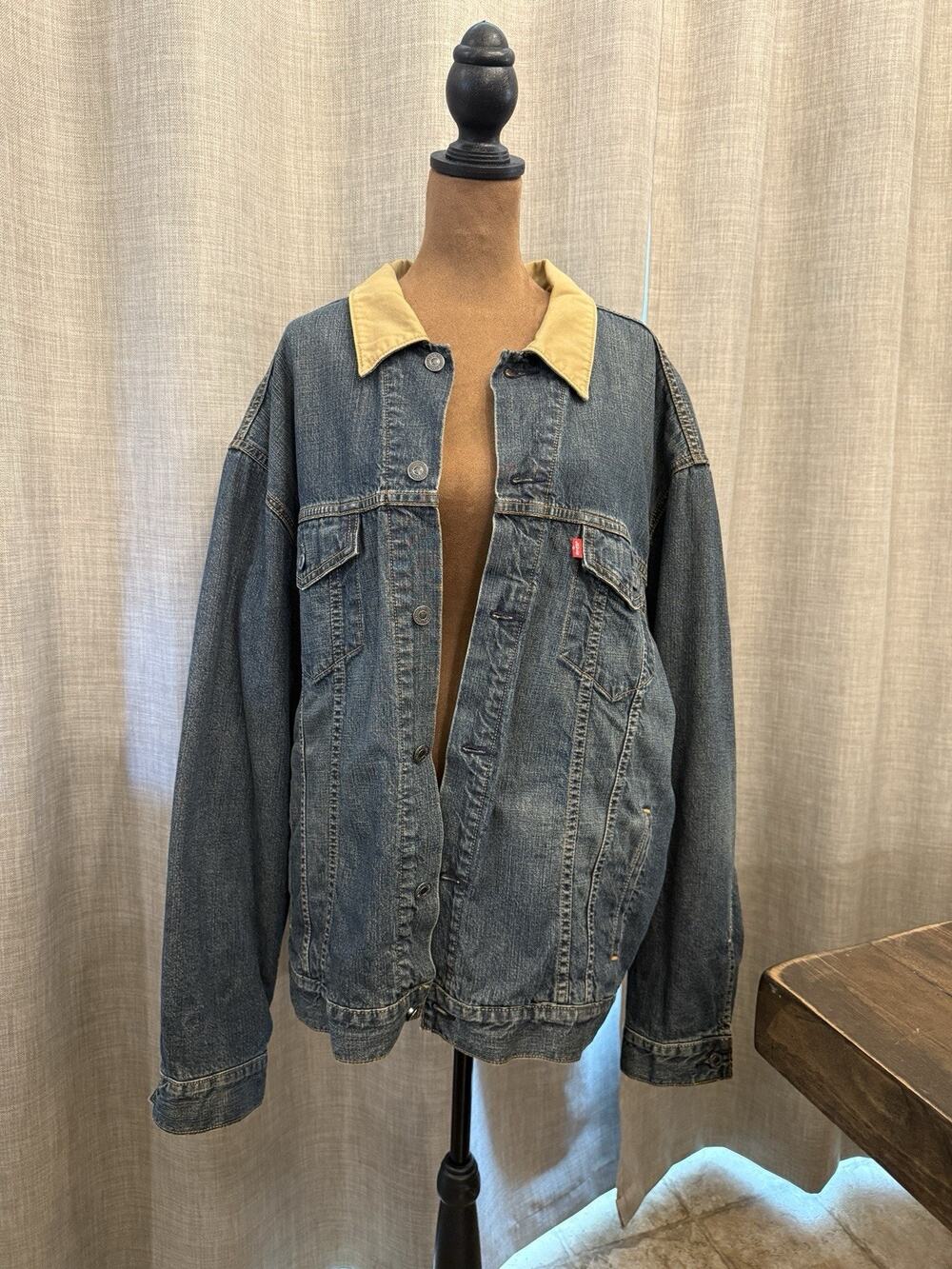 VTG Levi’s Men’s XL Blanket Lined Trucker Jacket Spread Collar Button Pockets